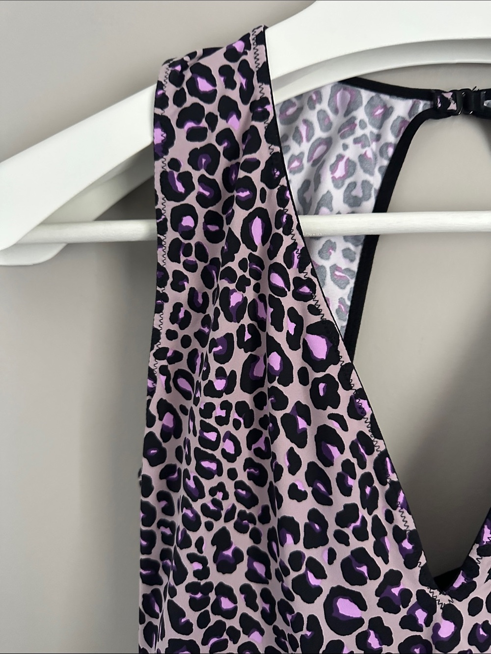 Victoria’s Secret Leopard Print Deep V Bodysuit - Purple and Pink - Picture 3 of 11